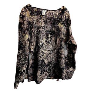 Units Women Top Blouse Shirt Plus sie 1 X  Wrinkled Purple Pink  Long Slvs. NWOT